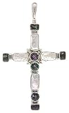 Sterling Silver Cross of Mystic Topaz & Freshwater Cultured Pearl Pendant by Sajen