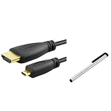eForCity 10ft Micro HDMI Cable Compatible with Motorola Droid Bionic Triumph + Silver Touch Screen Stylus