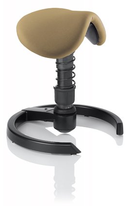 SWOPPER SATTEL 3D-Aktiv-Bürostuhl Hocker Sitzpolster Sattel, Farbe mocca-braun, Fussring mit Filzgleiter, Feder MEDIUM, Basis Anthrazit, Federfarbe Anthrazit (SWOPS11F)