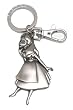 Alice in Wonderland Pewter Keychain