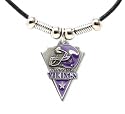 Minnesota Vikings Leather Necklace w/Beads & Pewter Pendant