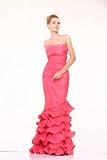 #5242 Strapless Mermaid Ruffle Skirt Pageant Evening Prom Dress