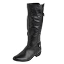 Red Herring-Black leather almond toe riding boots