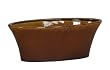 Gloss Brown Ceramic Oval Tapered Vase/Planter - 13.75" wide x 5.25" deep x 5.25" tall