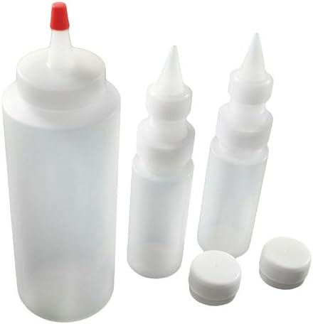Icing Squeeze Bottles for Cookie and Cake Decorating, Condiments, Sauces, Arts and Crafts, Set of 3, Clear