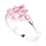 Image of Silver Ring - Pink Cubic Zirconia Cluster Sterling Silver Ring from The Ring Box (UK Size O - Medium)