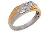 14K Two Tone Mens Diamond Ring, 0.25 ctw