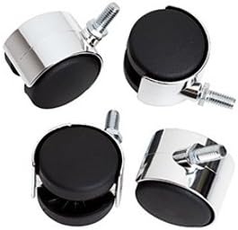 Count of 10 Chrome Brakeless Twin Wheel Caster for Clothing Display Racks