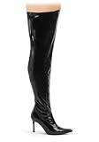 Wide Width Thigh High Boots With 3 3/4 Inch Stiletto Heel