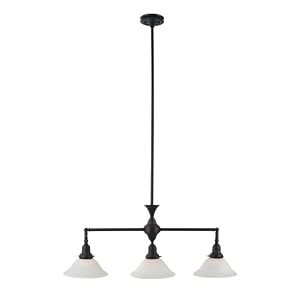 Royce Lighting RP21869ORB Essex Three-Light Billiard Pendant Oil Rubbed Bronze with Opal Etched... by