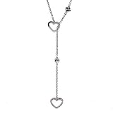 Eve's Addiction Cubic Zirconia Heart Link Lariat