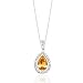 1.30 CT PEAR SHAPED CITRINE & DIAMOND 14K PENDANT