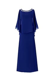 Scoop Neck  Chiffon Mother-of-the-Bride Dress  With Ruffles