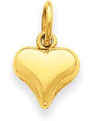14 Karat Yellow Gold Puffed Heart Charm - 8mm