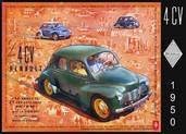 FRENCH VINTAGE METAL SIGN 30x20cm RETRO AD 4CV RENAULT 1950
