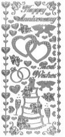 12 PACK DAZZLES 4x9 WED/ANNIV SILVER Papercraft, Scrapbooking (Source Book)