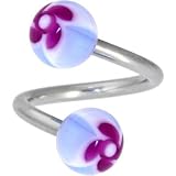 Purple FUNKY FLOWER Spiral Twister Belly Ring
