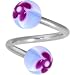 Jewelry : Purple FUNKY FLOWER Spiral Twister Belly Ring