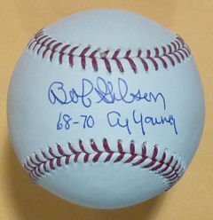 Bob Gibson Autographed St Louis Cardinals MLB Baseball w/CY 68-70