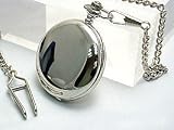 HUNTER FOB/POCKET WATCH-Chrome Lid/Chain/Clip-SILVER