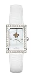 New Orleans Saints Ladies Allure Watch White Leather Strap