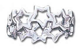 Solid Sterling Silver Stars Ring