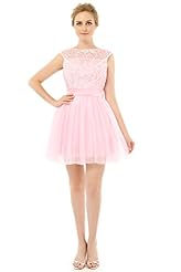 Cocktail Short Tulle Beaded Open-Back Homecoming Dress/Prom Dress/Mini Dress 