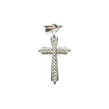 14k White Gold Cross Pendant