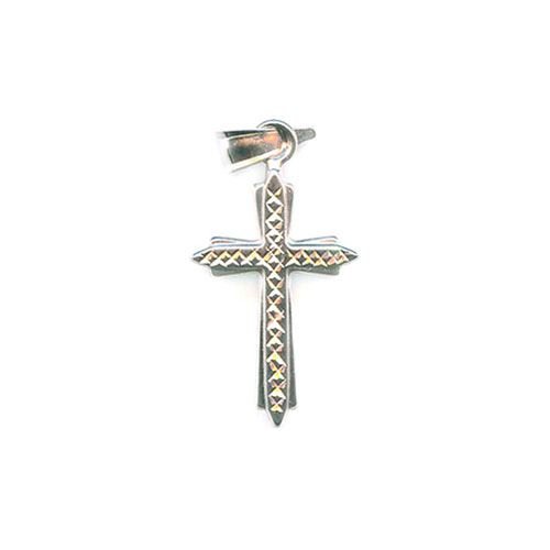 14k White Gold Cross Pendant