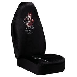Auto Expressions "Amy Brown Rose" Black Universal-Fit Front Seat Cover