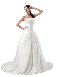 Strapless Pleated Satin  Dress with a Court Train 