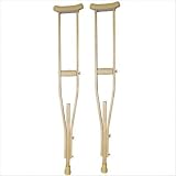 Drive Medical Wood Crutch with Comfortable Underarm Pad and Handgrip, Youth