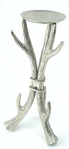 Metal Antler Pillar Candle Holder 13" Tall
