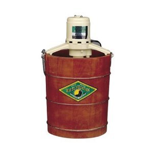 "White Mountain Electric Ice Cream Maker - 4 Qt. (Stained Pine) (13""H x 15""W x 19""D)"