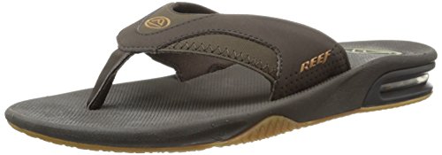 Reef Men's Fanning Sandal, Brown/Gum, 9 M US
