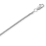 Sterling Silver 20 Inch Oxidized French Wheat Chain