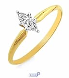 10K Two Tone 0.25 Carat Diamond Ring - Size 7