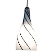 Checkolite 25310-71 Coffee Swirl Art Glass Cone 1-Light Pendant, Brushed Nickel
