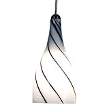 Checkolite 25310-71 Coffee Swirl Art Glass Cone 1-Light Pendant, Brushed Nickel