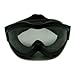 TMS Youth Kids Black Silver Skull Flame Motocross Helmet with Goggles and Gloves (Large)