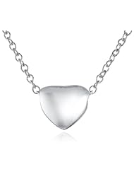 Sterling Silver Puffed Heart Pendant Necklace, 18"