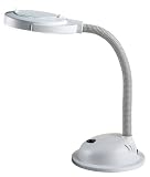 31j4gYv2xUL. SL160  Normande Lighting 12W Daylight Desk Lamp w/ Magnifier. 17.5 in Height with White Painted Finish