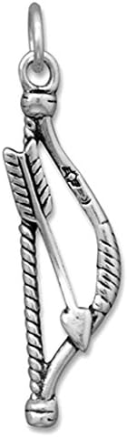 Sterling Silver Charm Bow and Arrow Archery Comes with a Split Ring