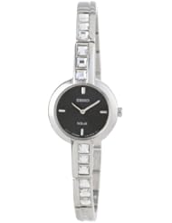 Seiko Womens SUP191 Dress Solar Square Crystals Japanese Quartz Watch