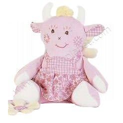Takinou Large Pink Patchwork Cow Rattle