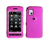Fits LG CU920 CU915 AT&T Cell Phone Snap on Protector Faceplate Cover Housing Case Diamond Hot Pink Rubber Feel with White Diamond att-cell-phones Fits LG CU920 CU915 AT&T Cell Phone Snap on Protector Faceplate Cover Housing Case - Diamond Hot Pink Rubber Feel with White Diamond