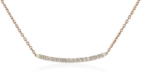 Kismet by Milka "Lumiere" White Diamond (1/10cttw, G-H Color, VS1-VS2 Clarity) Bar Necklace, 16.9"