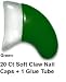 Soft Claw Caps for Paws - Cat Size Medium 20 pcs w/ Adhesive Green