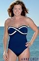 Anne Cole&reg; Nantucket Contrast Binding Bandeau Swimsuit - Plus Size Swimwear Plus Size Swimsuits