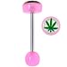 Pink Acrylic HEMP LEAF Logo Barbell Tongue Ring